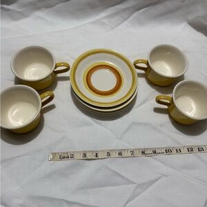 Vintage Yellow and White Cup and Saucer Set